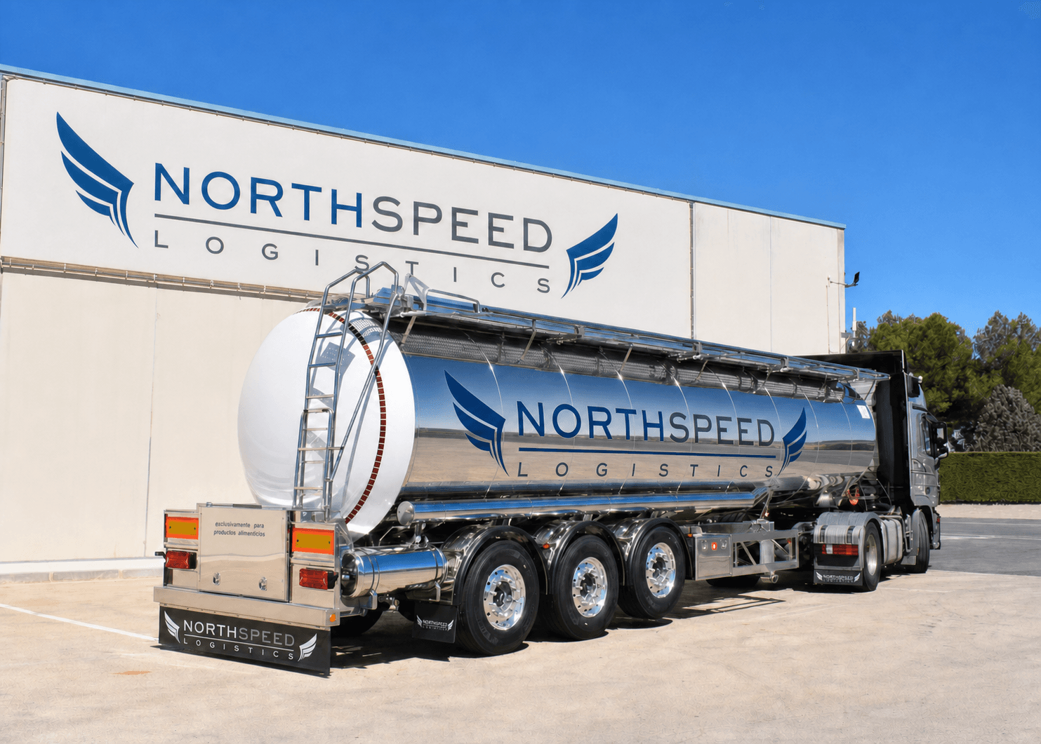 North Speed vilkikas prie logistikos terminalo